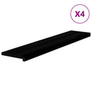 trappemåtter 4 stk. brunsort 120x25x2 cm massivt egetræ