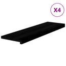 trappemåtter 4 stk. brunsort 90x30x2 cm massivt egetræ
