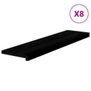 trappemåtter 8 stk. brunsort 100x30x2 cm massivt egetræ