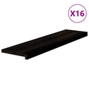 trappemåtter 16 stk. brunsort 100x25x2 cm massivt egetræ