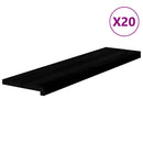 trappemåtter 20 stk. brunsort 100x30x2 cm massivt egetræ