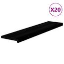 trappemåtter 20 stk brunsort 110x30x2 cm massivt egetræ