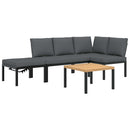 sofasæt til haven 4 dele med hynder aluminium sort
