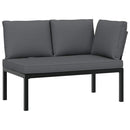 sofasæt til haven 6 dele med hynder aluminium sort