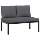 sofasæt til haven 6 dele med hynder aluminium sort