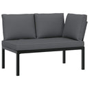 sofasæt til haven 5 dele med hynder aluminium sort