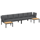 sofasæt til haven 4 dele med hynder aluminium sort