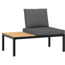 sofasæt til haven 3 dele med hynder aluminium sort