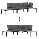 sofasæt til haven 3 dele med hynder aluminium sort