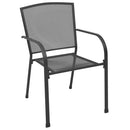 udendørs møbelsæt 5 dele stabelbar pulverlakeret stål antracit