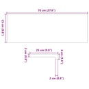 trappemåtter 2 stk ubehandlet 70x25x2 cm massivt egetræ