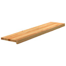 trappemåtter 2 stk lysebrun 120x30x2 cm massivt egetræ
