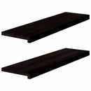 trappemåtter 2 stk. brunsort 90x30x2 cm massivt egetræ