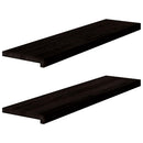 trappemåtter 2 stk. brunsort 100x30x2 cm massivt egetræ
