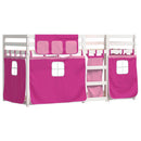 køjeseng med gardiner 80x200 cm massivt fyrretræ pink