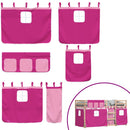 køjeseng med gardiner 90x200 cm massivt fyrretræ pink