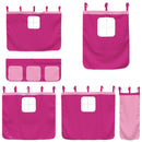 køjeseng med gardiner 90x190 cm massivt fyrretræ pink
