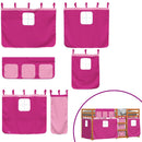 køjeseng med gardiner 90x190 cm massivt fyrretræ pink