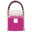 køjeseng med gardiner 80x200 cm massivt fyrretræ pink