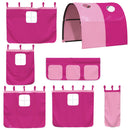 køjeseng med gardiner 90x200 cm massivt fyrretræ pink
