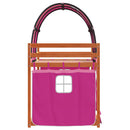 køjeseng med gardiner 90x190 cm massivt fyrretræ pink
