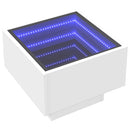 sengebord med Infinity LED-lys 40x40x30 cm hvid