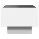 sengebord med Infinity LED-lys 40x40x30 cm hvid