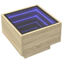 sengebord med Infinity LED-lys 40x40x30 cm sonoma-eg
