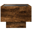 sengebord med Infinity LED-lys 40x40x30 cm røget egetræsfarve