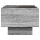 sofabord med Infinity LED-lys 40x40x30 cm grå sonoma-eg