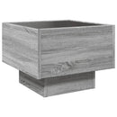 sofabord med Infinity LED-lys 40x40x30 cm grå sonoma-eg