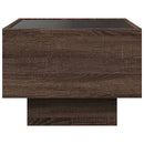 sengebord med Infinity LED-lys 40x40x30 cm brun egetræsfarve
