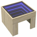 sengebord med Infinity LED-lys 40x40x30 cm sonoma-eg