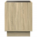 sengebord med Infinity LED-lys 40x40x50 cm sonoma-eg