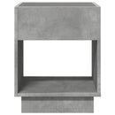 sengebord med Infinity LED-lys 40x40x50 cm betongrå