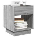 sofabord med Infinity LED-lys 40x40x50 cm grå sonoma-eg