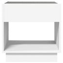 sengebord med Infinity LED-lys 50x50x50 cm hvid