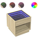 sengebord med Infinity LED-lys 50x50x50 cm sonoma-eg