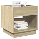 sengebord med Infinity LED-lys 50x50x50 cm sonoma-eg
