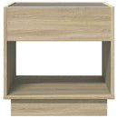 sengebord med Infinity LED-lys 50x50x50 cm sonoma-eg