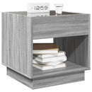 sofabord med Infinity LED-lys 50x50x50 cm grå sonoma-eg