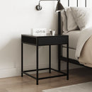 sengebord med Infinity LED-lys 40x40x51 cm sort