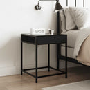 sengebord med Infinity LED-lys 40x40x51 cm sort