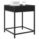 sengebord med Infinity LED-lys 40x40x51 cm sort