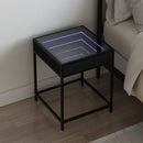 sengebord med Infinity LED-lys 40x40x51 cm sort