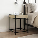 sengebord med Infinity LED-lys 40x40x51 cm sonoma-eg