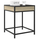 sengebord med Infinity LED-lys 40x40x51 cm sonoma-eg