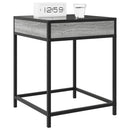 sofabord med Infinity LED-lys 40x40x51 cm grå sonoma-eg