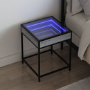 sofabord med Infinity LED-lys 40x40x51 cm grå sonoma-eg