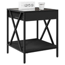 sengebord med Infinity LED-lys 40x40x49 cm sort